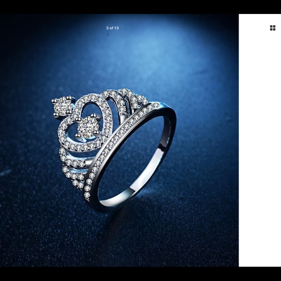 Sterling silver Crown ring - Picture 1 of 8